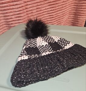 Plaid sparkly beanie